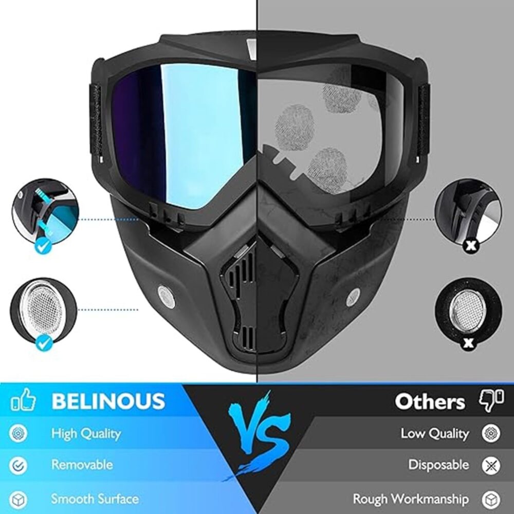 Anti - Dust Face Helmet Mask for Bike Riders with Glasses - Home Glowers